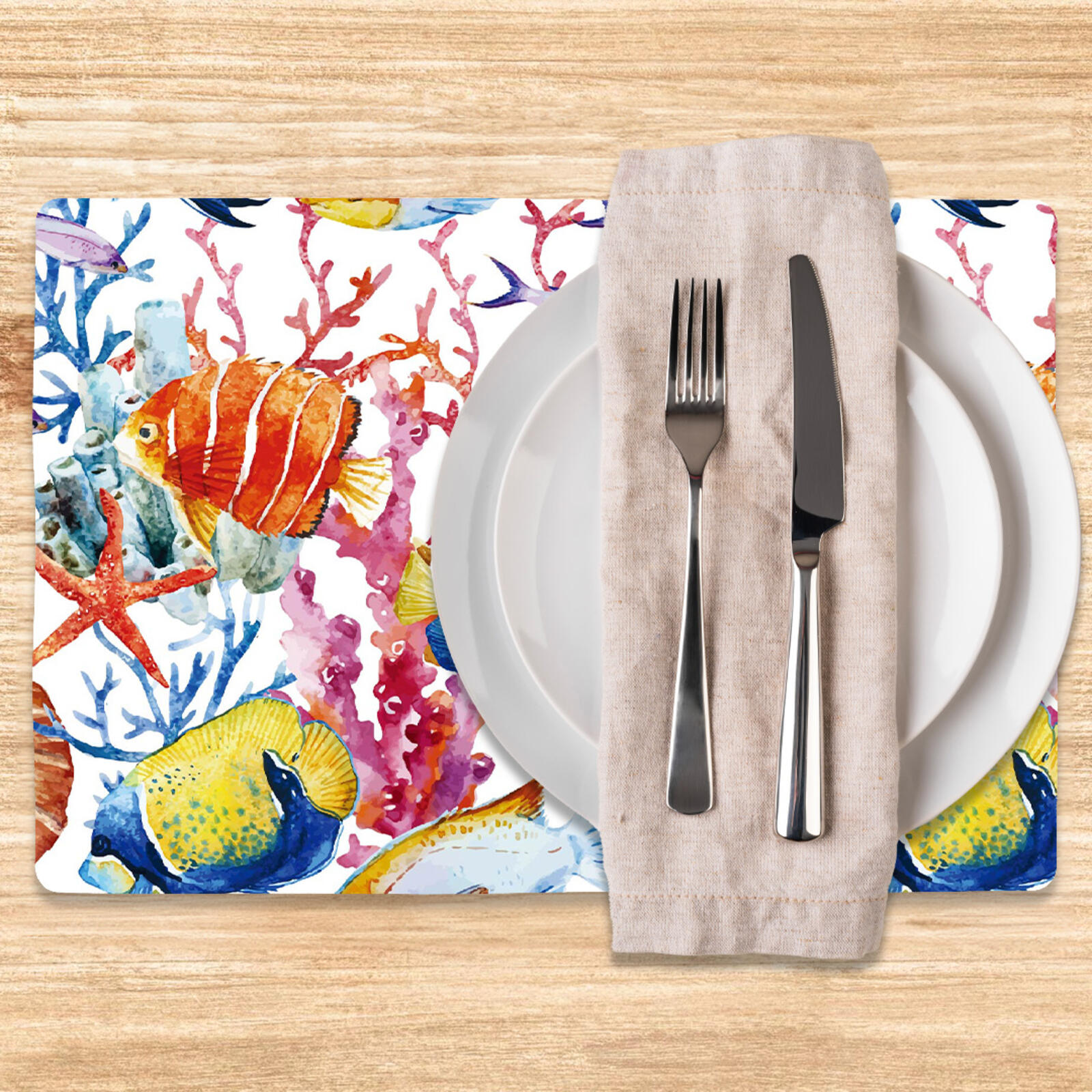 SET TOVAGLIETTE 4PZ CORAL LIBERTY 30X45 Tellini S.r.l. Ingrosso Abbigliamento